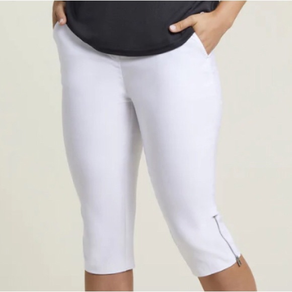 Tribal black stretch “flatten it” technology Audrey capri/zip at knee/picket-NWT - Picture 4 of 16